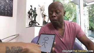 Dee Williams, landlord with big tits, gets two BBCs as rent from Kay Carter