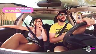 Italian pigtailed girl gets her tits sprayed with cum outdoors in a steamy vlog