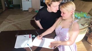 A shy student got fucked by her math tutor in 4K