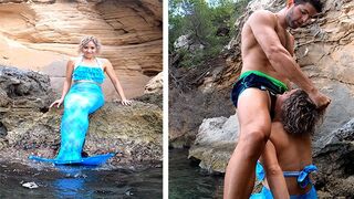 A hot mermaid lured me to fuck her on the ship while sailing with friends