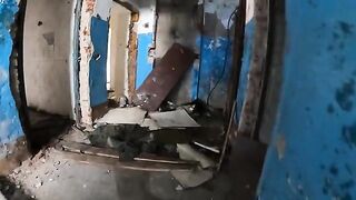 An exhibitionist girl is walking in a ruin with her hot girlfriend