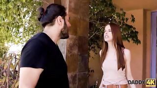 A young ginger gets even after a quarrel with her boyfriend