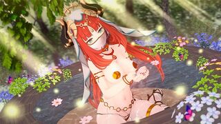 A beautiful girl is passionately fucking with the handsome Nilou in Genshin Impact