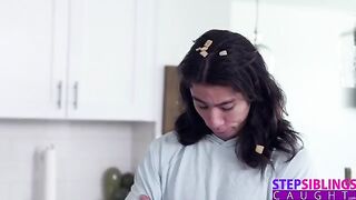 The guy is having fun with the sexy mini-skirt of his stepsister, Kyler Quinn