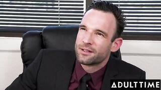 April Olsen’s juicy ass gets wrecked by her boss’s cock in the office