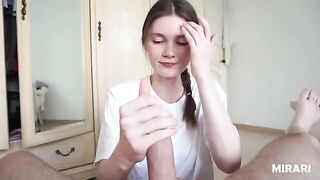 A college girl is hungry for cum and sucks her partner’s dick dry