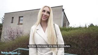 The Public Agent pays the blonde MILF to fuck him in the basement