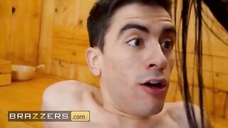 Blondie Fesser and Sara Retali catch someone spying on them in the sauna