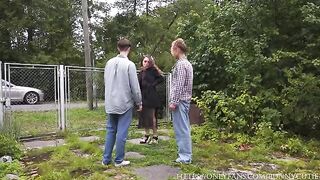 A man hard fucked a girl in the village, reaching an intense climax