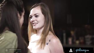 Girlsex addicts have a steamy encounter with the plumber on the kitchen counter