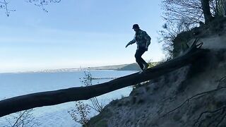 A walk with a Chihuahua around Gdynia Orłowo, exploring abandoned buildings and public encounters