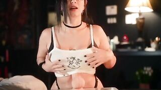 Big titty goth slut uses her new toy from Adam & Eve for intense play
