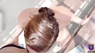 Busty Latina gets convinced to fuck on the rooftop with her amazing assets