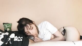 The girl has a habit of doing something special every morning