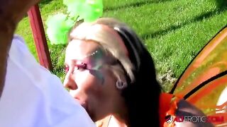 Tattooed cosplay model Lily Fatale gets fucked in the open air
