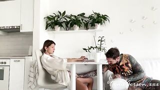 A skinny elegant girl was fucked at her home by an older man