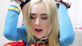 Candy White, in a bondage setup, performs intense oral acts and more
