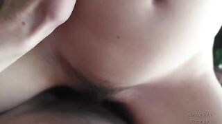 Skinny girl fucks and sucks a big cock on her vacation in POV style
