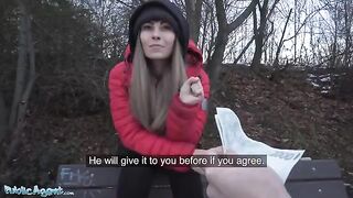 Dominno, a stunning Czech model with striking 34F curves, gets fucked in hotel by Public Agent