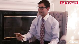 American lawyer fucks with gorgeous teen Gina Valentina and her hot friends in a steamy foursome
