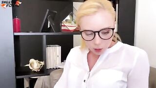 A secretary is getting fucked by her boss in various poses