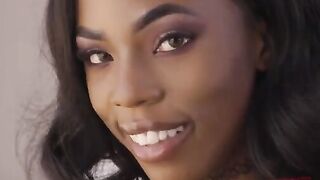 Petite ebony babe Sarah Banks gets her tight asshole gapped hard