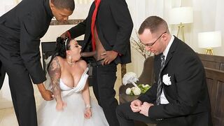 Payton Preslee gets fucked on her wedding day by two BBCs