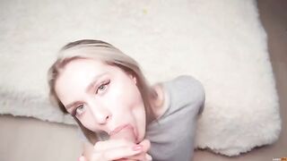 A guy pushed deeper and cummed on the tits of his step-sister in a steamy scene