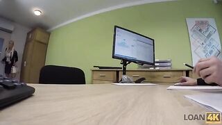 Business lady gets a sexual job in the bank to earn some extra money