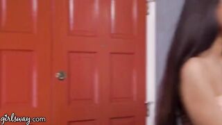 Eliza Ibarra caught by her stepmom while getting fucked, a steamy scene