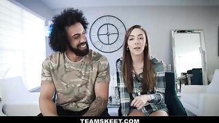 The girl was fucked in crazy poses by her boyfriend, showcasing petite Dani Blu’s wild side