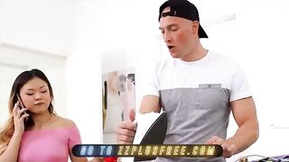 Roommate Zac Wild caught Lulu Chu in the nude