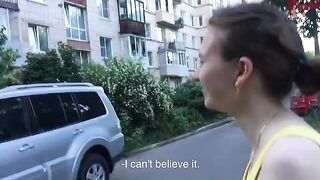 A cute girl met a stranger and got intimate with him