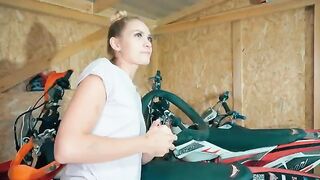 I fixed my motorcycle and then fucked a stunning babe