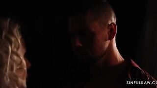 A wife with big boobs is caught in a compromising situation