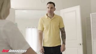 Young girl Britt Blair seduced her father's boss with her school uniform