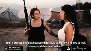 The boss of a cartel, the stunning Luna Star, teaches two new girls her ways