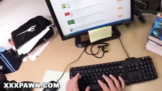I fucked a broke college student Nicki Ortega in my shop