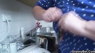 Old grandma gets her pussy railed by young dude