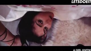 The girl quickly got intimate with her roommate in a passionate encounter