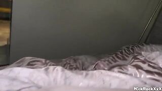 Amateur teen with hairy pussy gets fucked on the bed