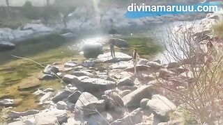 Real couple fucks in public place in the countryside of Cordoba