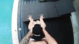 Bikini girl Hansel Grettel gets fucked hard by two guys