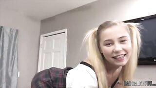 Carolina Sweets, the petite blonde from Alabama, offers herself to her stepdad in a taboo encounter