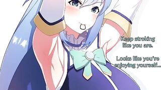 The ass of Goddess Aqua from Konosuba is being worshipped in this hentai joi video