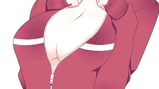 Chasing after Suguha's huge boobs anime hentai