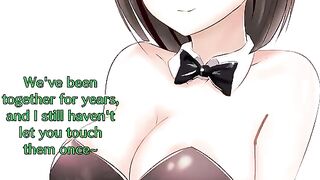 Chasing after Suguha's huge boobs anime hentai