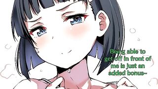 Chasing after Suguha's huge boobs anime hentai