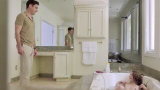 Pervert stepbrother spies on stepsister Rebel Lynn in the bathtub and gets caught