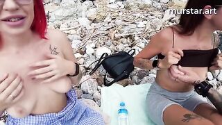 Bloggers fucked stupid whores in outdoor sex scene